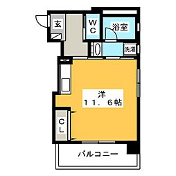 日商三島ビル ワンルームの間取図画像