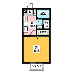 サンモール・エス 1Kの間取図画像