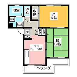 センカハイツ2 2DKの間取図画像