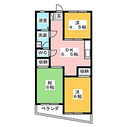 メゾーン増重 3DKの間取図画像