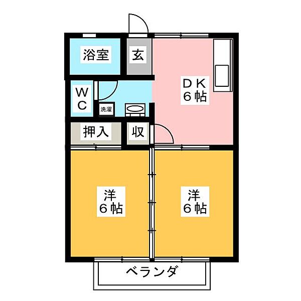 クレール中丸 ｜静岡県裾野市茶畑(賃貸アパート2DK・2階・39.66㎡)の写真 その2