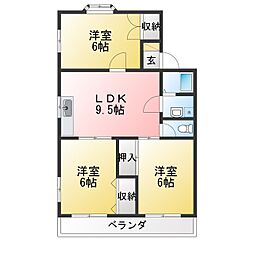 ソワサント大庭 3LDKの間取図画像