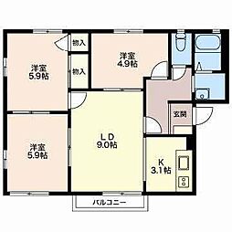 間取図画像 3LDK