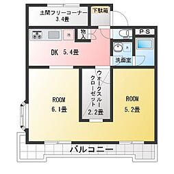 メゾンブレス 2DKの間取図画像