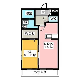 グランノーブル 1LDKの間取図画像