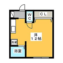 木犀ビル ワンルームの間取図画像