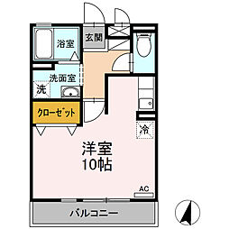 ドミールさつき ワンルームの間取図画像