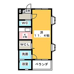 ハピネス・Y ワンルームの間取図画像