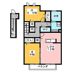 ロイヤルレジデンスA 2LDKの間取図画像