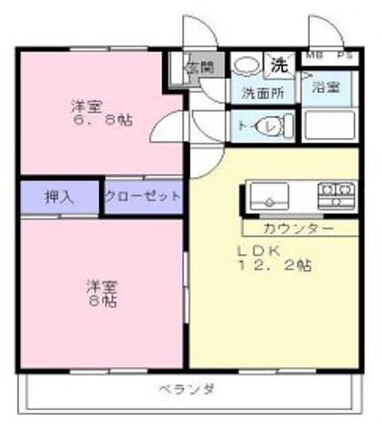 大阪府八尾市高安町北１丁目(賃貸マンション2LDK・2階・57.72㎡)の写真 その2