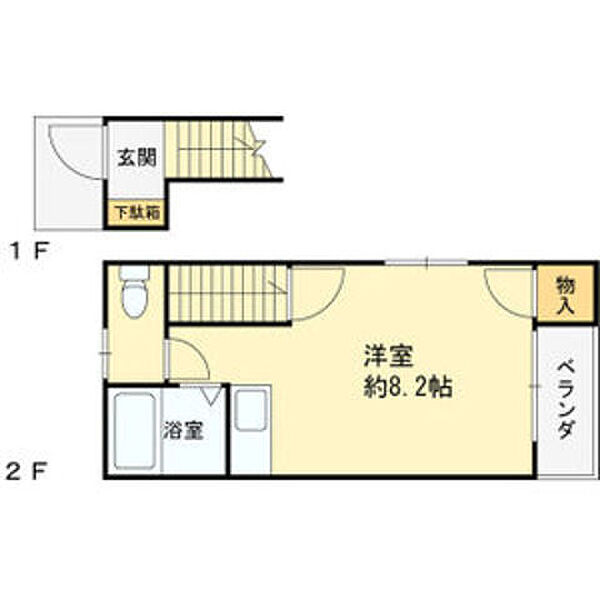 大阪府八尾市東本町５丁目(賃貸アパート1R・2階・24.61㎡)の写真 その2