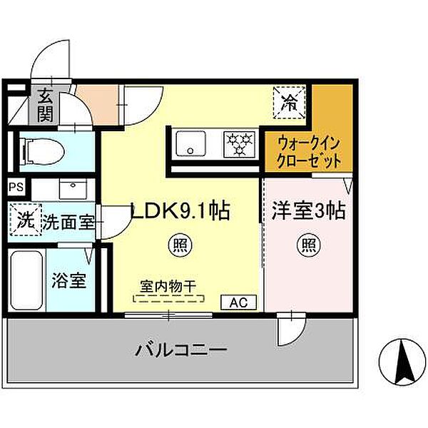 Augusta（オーガスタ） 307｜福岡県久留米市津福本町(賃貸アパート1LDK・3階・31.29㎡)の写真 その2