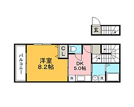 福岡県久留米市瀬下町（賃貸アパート1DK・2階・34.78㎡） その2