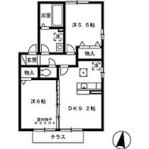 福岡県久留米市北野町十郎丸2094-1（賃貸アパート2LDK・1階・49.29㎡） その2