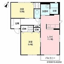 福岡県久留米市北野町今山823-1（賃貸アパート2LDK・2階・54.81㎡） その2