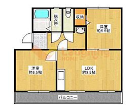 コンチェルト東合川II 205 ｜ 福岡県久留米市東合川新町1-2（賃貸マンション2LDK・2階・53.96㎡） その2