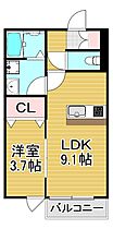 福岡県久留米市津福今町（賃貸アパート1LDK・1階・33.63㎡） その2