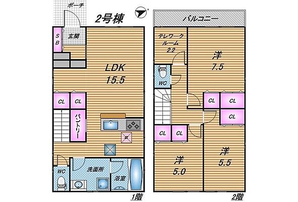 間取り 那覇市識名第3　新築戸建　全2棟/2号棟