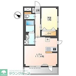 ATB松之内 1階1LDKの間取り