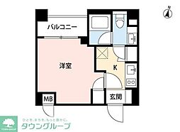 JR京浜東北・根岸線 根岸駅 徒歩8分の賃貸マンション 3階1Kの間取り