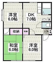サンビレッジ湘南A 3DKの間取図画像