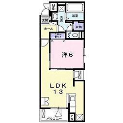 ブリッサ港南 1LDKの間取図画像