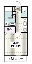 フォレストコート 1Kの間取図画像