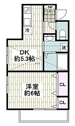 NAKAHALIFE 1DKの間取図画像