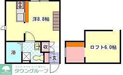 カメリア寺前 ワンルームの間取図画像