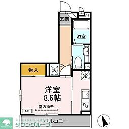 リヴェール金沢八景 ワンルームの間取図画像