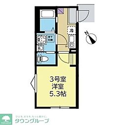 方舟追浜 1Kの間取図画像