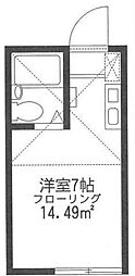 ネオステージ森弐番館 ワンルームの間取図画像