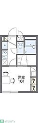 レオパレスラピスA 1Kの間取図画像
