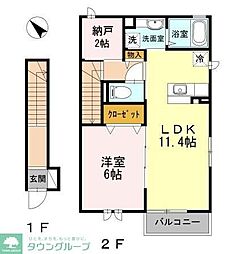 ヴィラ昇美 1SLDKの間取図画像