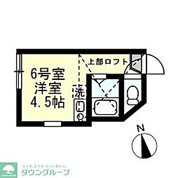 ユナイト野島パーム・ビーチ ワンルームの間取図画像