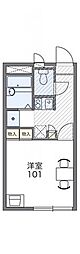 レオパレスエクセレント 1Kの間取図画像
