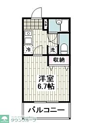 エクセレントアフィー横浜橋 1Kの間取図画像