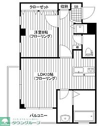 ラフィネ・シャンヴル 1LDKの間取図画像