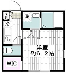 ヒルズ追浜 1Kの間取図画像