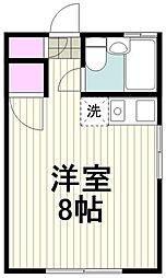 ハイツ上町 ワンルームの間取図画像