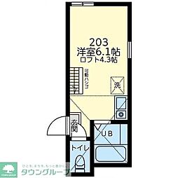 ユナイト逸見フリーチュア ワンルームの間取図画像