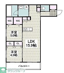 グリーンイースト 2LDKの間取図画像