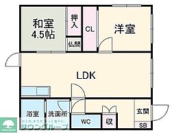 ラ・メール 2LDKの間取図画像