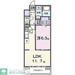 ル グランシャリオ 1LDKの間取図画像