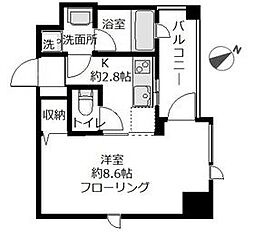 ロイジェント磯子 1Kの間取図画像