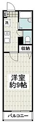 ヴィラレンガ坂 1Kの間取図画像