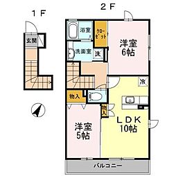 セレッソグランデ 2LDKの間取図画像
