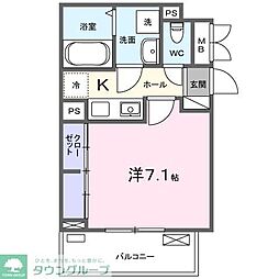 ポレポレ 1Kの間取図画像