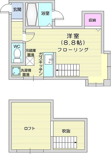 北海道札幌市東区北三十二条東1丁目(賃貸アパート1R・3階・20.00㎡)の写真 その2