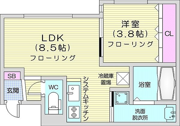 Terrace Kasumi ｜北海道札幌市中央区南十条西1丁目(賃貸マンション1LDK・4階・32.68㎡)の写真 その2